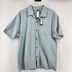 Grayers Men's Large Seafoam Manolo‎ Jacquard Camp Shirt NWT